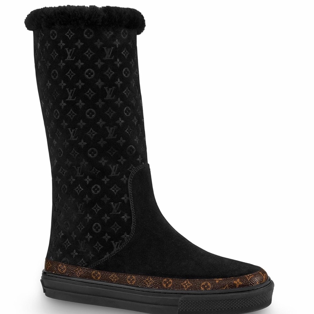 Louis Vuitton Snowball Flat Half Boot, black, 37.5